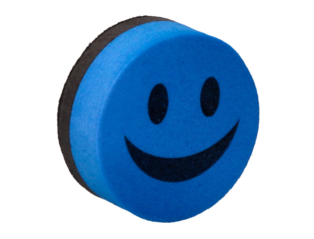 BROSSE MAGNETIQUE LIDERPAPEL ROND SOURIRE FEUTRE EFFACAGE  A SEC TOUS TABLEAUX BLANCS    COLORIS ASSORTIS