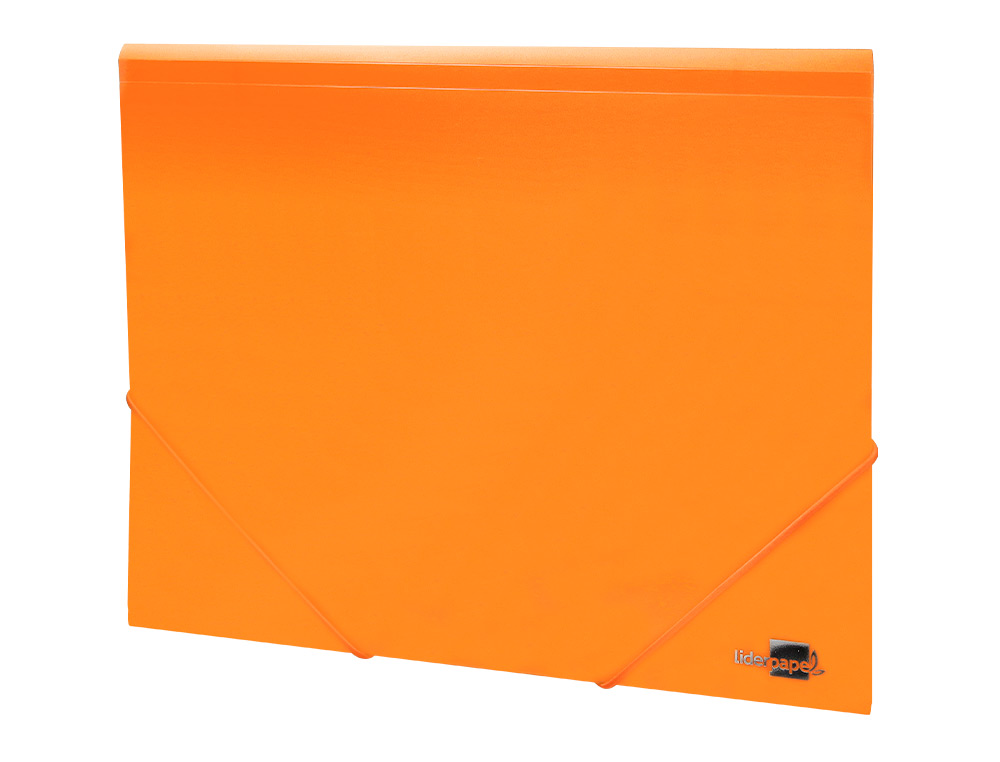 CHEMISE LIDERPAPEL POLYPROPYLENE DOS FLEXIBLE A4 210X297MM 4/10E 3 RABATS 100F ELASTIQUE ORANGE FLUO OPAQUE