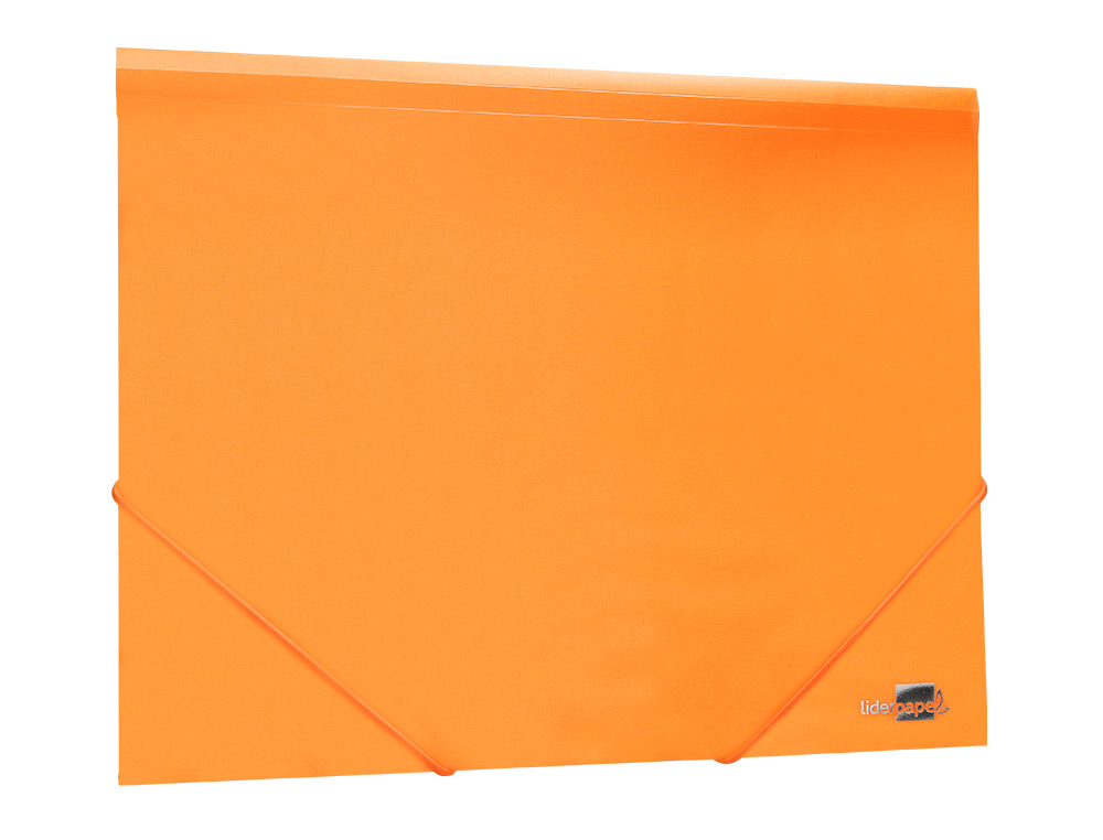 CHEMISE LIDERPAPEL POLYPROPYLENE DOS FLEXIBLE A4 210X297MM 4/10E 3 RABATS 100F ELASTIQUE ORANGE FLUO OPAQUE