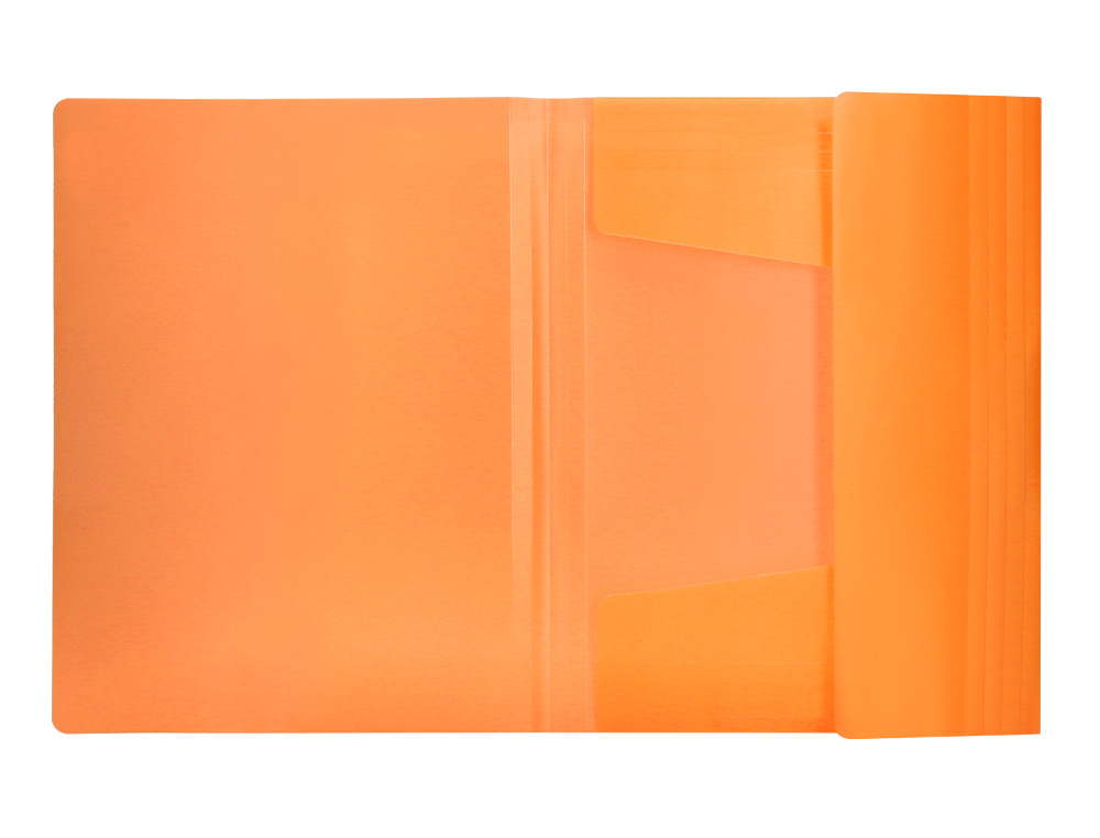 CHEMISE LIDERPAPEL POLYPROPYLENE DOS FLEXIBLE A4 210X297MM 4/10E 3 RABATS 100F ELASTIQUE ORANGE FLUO OPAQUE