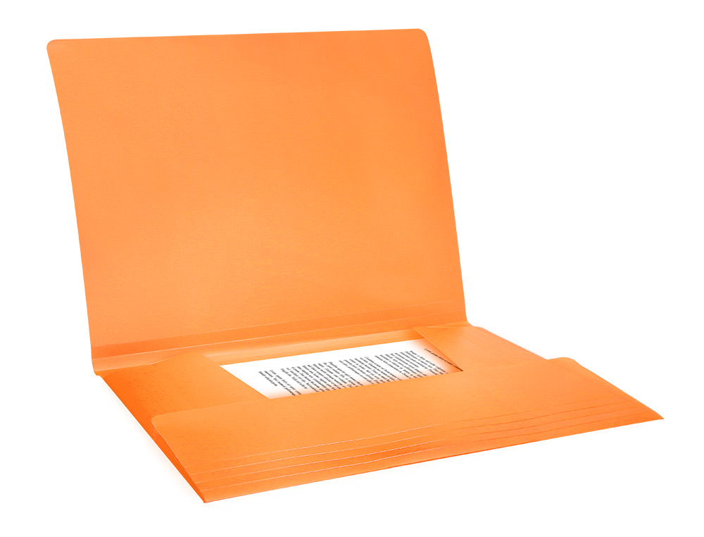 CHEMISE LIDERPAPEL POLYPROPYLENE DOS FLEXIBLE A4 210X297MM 4/10E 3 RABATS 100F ELASTIQUE ORANGE FLUO OPAQUE