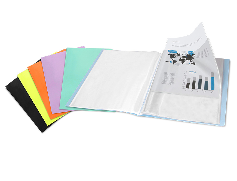 PROTEGE-DOCUMENTS LIDERPAPEL POLYPROPYLENE COUVERTURE      FLEXIBLE 20 POCHETTES FIXES   A4 210X297MM LAVANDE OPAQUE