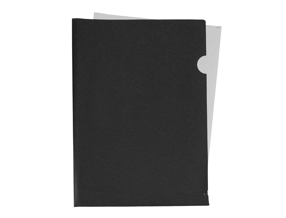 POCHETTE COIN LIDERPAPEL POLYPROPYLENE 180 MICRONS A4  210X297MM CAPACITE 20F        COLORIS NOIR OPAQUE