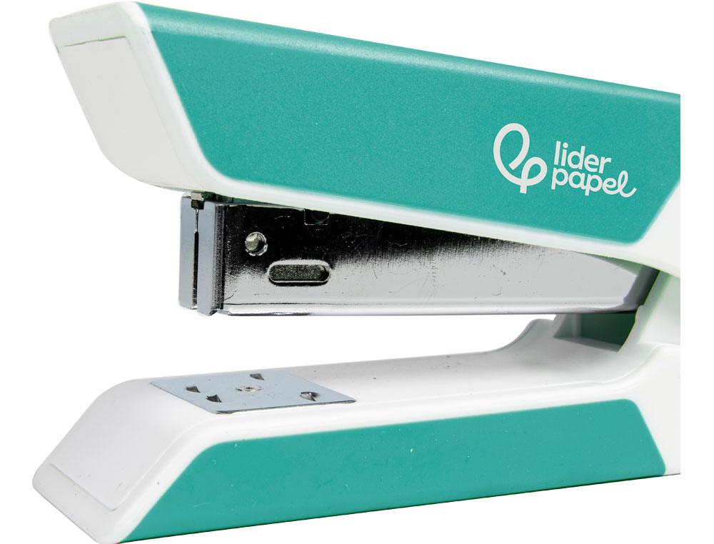 AGRAFEUSE BUREAU LIDERPAPEL 35X65X130MM 20 FEUILLES       AGRAFES 26/6 1000 AGRAFES     COLORIS TURQUOISE
