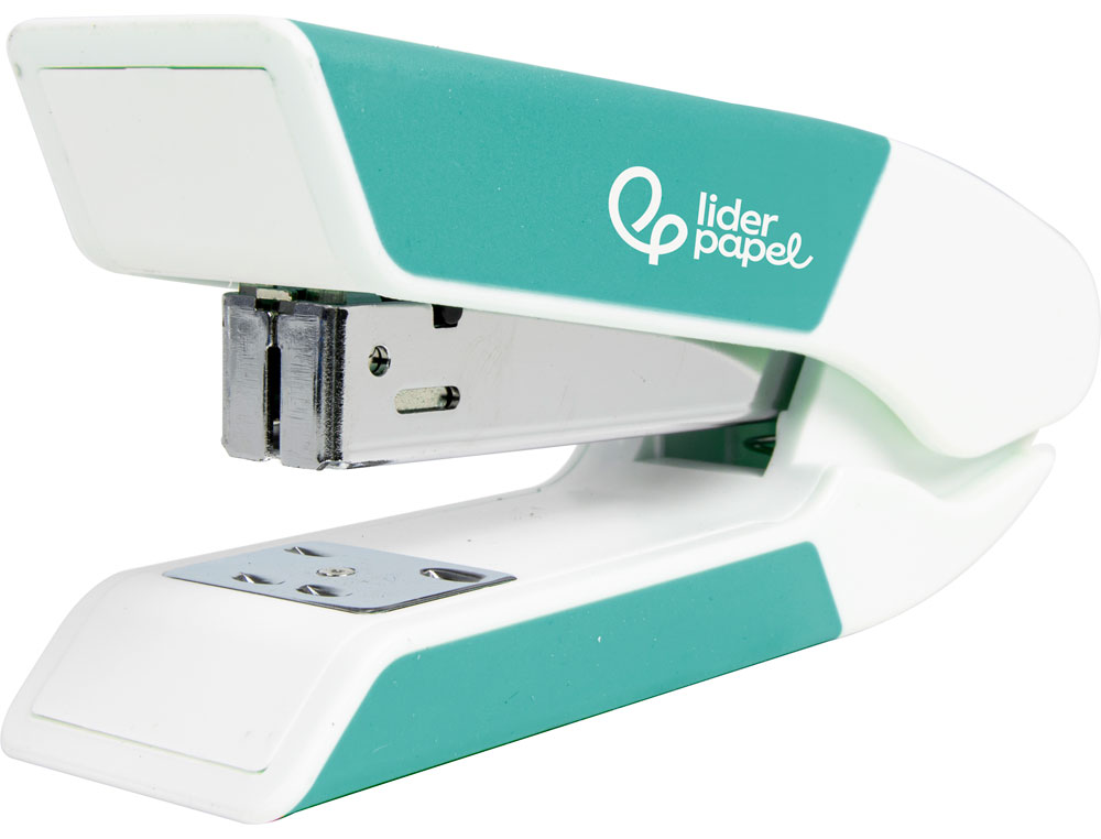 AGRAFEUSE BUREAU LIDERPAPEL 35X65X130MM 20 FEUILLES       AGRAFES 26/6 1000 AGRAFES     COLORIS TURQUOISE