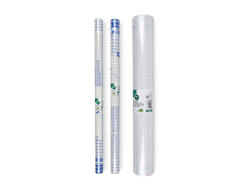 COUVRE-LIVRES LIDERPAPEL ADHSIF REPOSITIONNABLE 0.5X1.50M ROULEAU PLASTIQUE 50 MICRONS