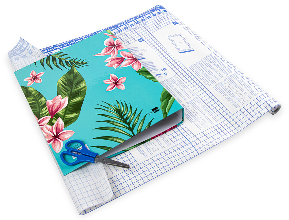 COUVRE-LIVRES LIDERPAPEL ADHSIF REPOSITIONNABLE 0.5X1.50M ROULEAU PLASTIQUE 50 MICRONS
