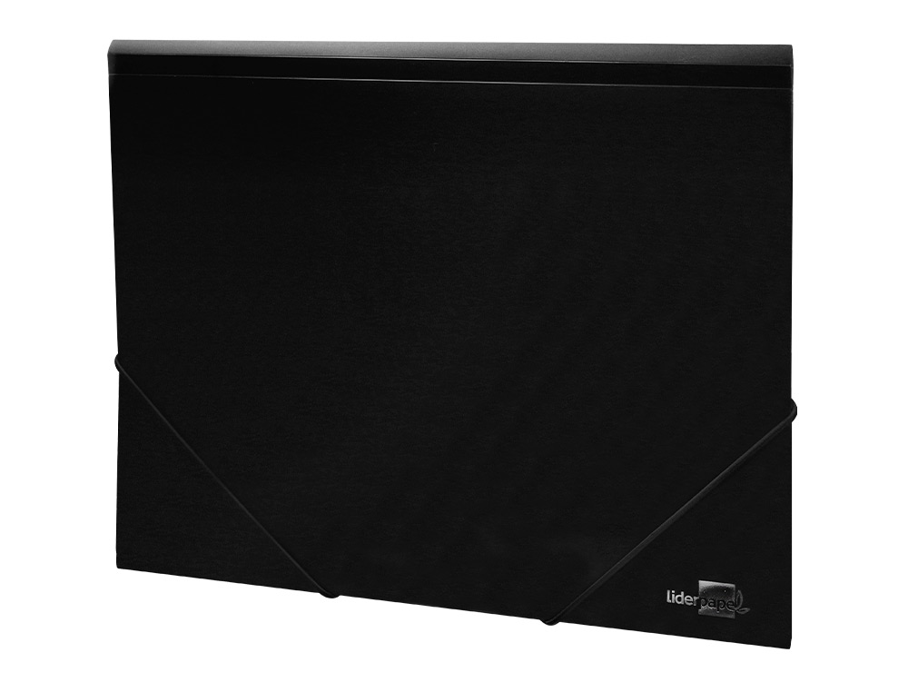 CHEMISE LIDERPAPEL POLYPROPYLNE DOS FLEXIBLE A4 210X297MM 4/10E 3 RABATS LASTIQUE 100F COLORIS NOIR OPAQUE