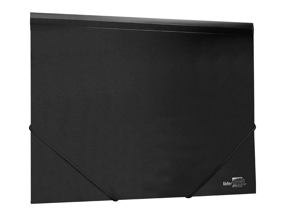 CHEMISE LIDERPAPEL POLYPROPYLNE DOS FLEXIBLE A4 210X297MM 4/10E 3 RABATS LASTIQUE 100F COLORIS NOIR OPAQUE