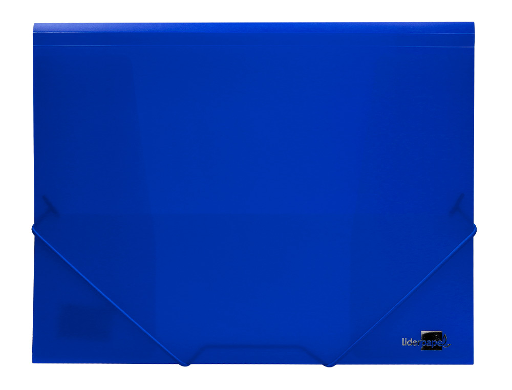 CHEMISE LIDERPAPEL POLYPROPYLNE DOS FLEXIBLE A4 210X297MM 4/10E 3 RABATS LASTIQUE 100F COLORIS BLEU TRANSLUCIDE