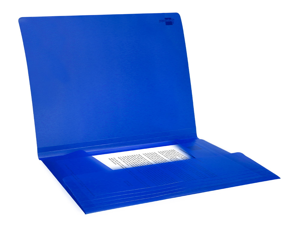 CHEMISE LIDERPAPEL POLYPROPYLNE DOS FLEXIBLE A4 210X297MM 4/10E 3 RABATS LASTIQUE 100F COLORIS BLEU TRANSLUCIDE