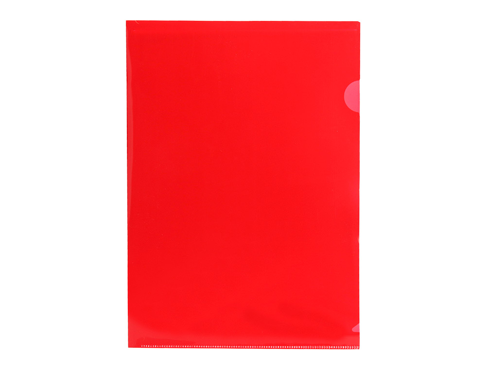 POCHETTE COIN LIDERPAPEL POLYPROPYLÈNE 180 MICRONS A4 210X297MM CAPACITÉ 20F COLORIS ROUGE TRANSPARENT