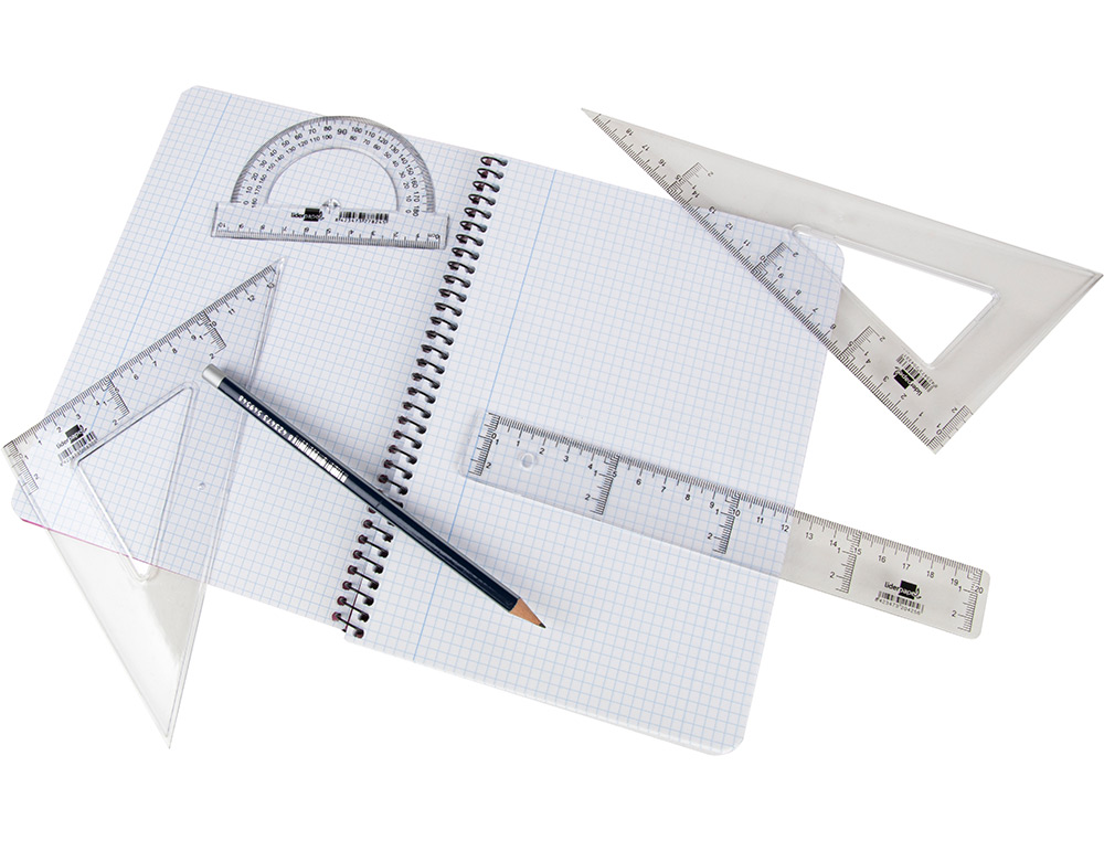 QUERRE LIDERPAPEL 45 DEGRS BISEAUTE DIMENSION HYPOTNUSE 25CM GRADUE CHELLE MILLIMTRES TRANSPARENTE CONOMIQUE
