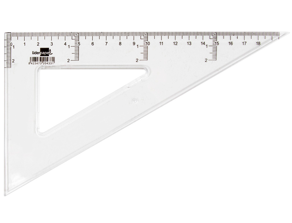 QUERRE LIDERPAPEL 60 DEGRS 20CM BISEAUTE GRADUE CHELLE MILLIMTRES TRANSPARENTE CONOMIQUE