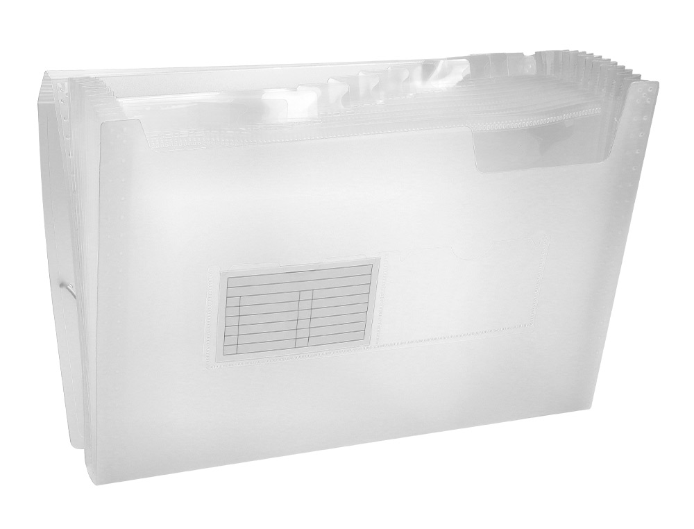 TRIEUR LIDERPAPEL POLYPROPYLNE A4 210X297MM 700 MICRONS 13 COMPARTIMENTS FERMETURE LASTIQUE TRANSPARENT