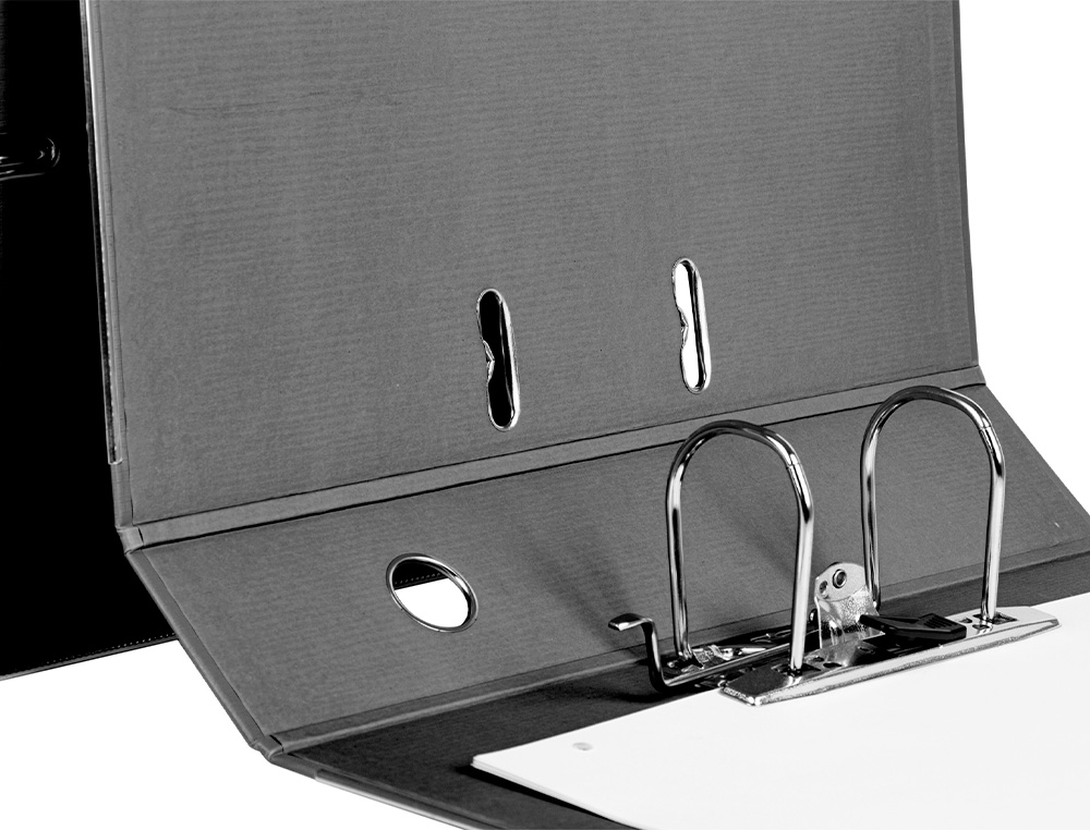 CLASSEUR LEVIER LIDERPAPEL DOCUMENTA A4+ CARTON REMBORDE DOS 75MM RADO METALLIQUE      COLORIS NOIR