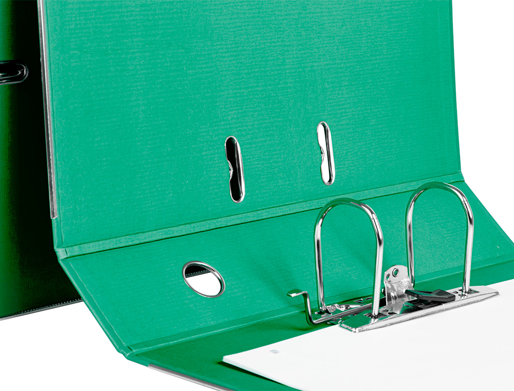 CLASSEUR LEVIER LIDERPAPEL DOCUMENTA A4+ CARTON REMBORDE DOS 75MM RADO METALLIQUE COLORIS VERT