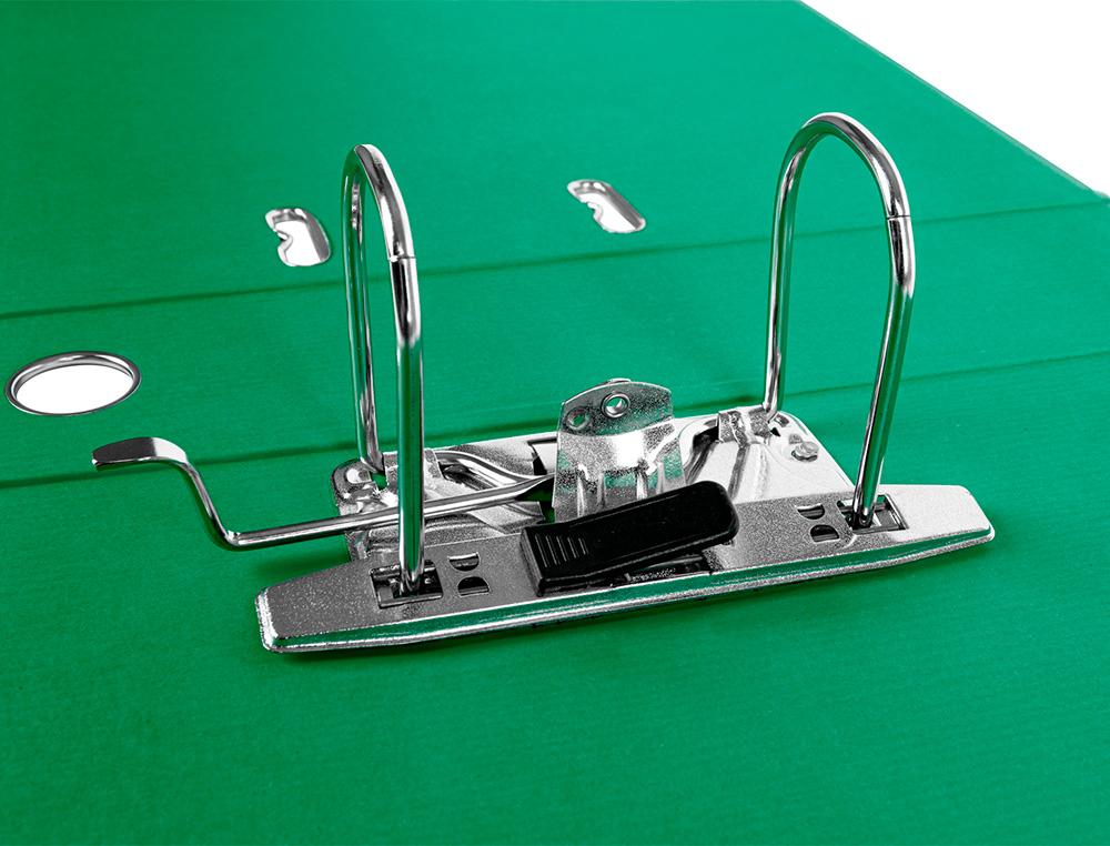 CLASSEUR LEVIER LIDERPAPEL DOCUMENTA A4+ CARTON REMBORDE DOS 75MM RADO METALLIQUE COLORIS VERT