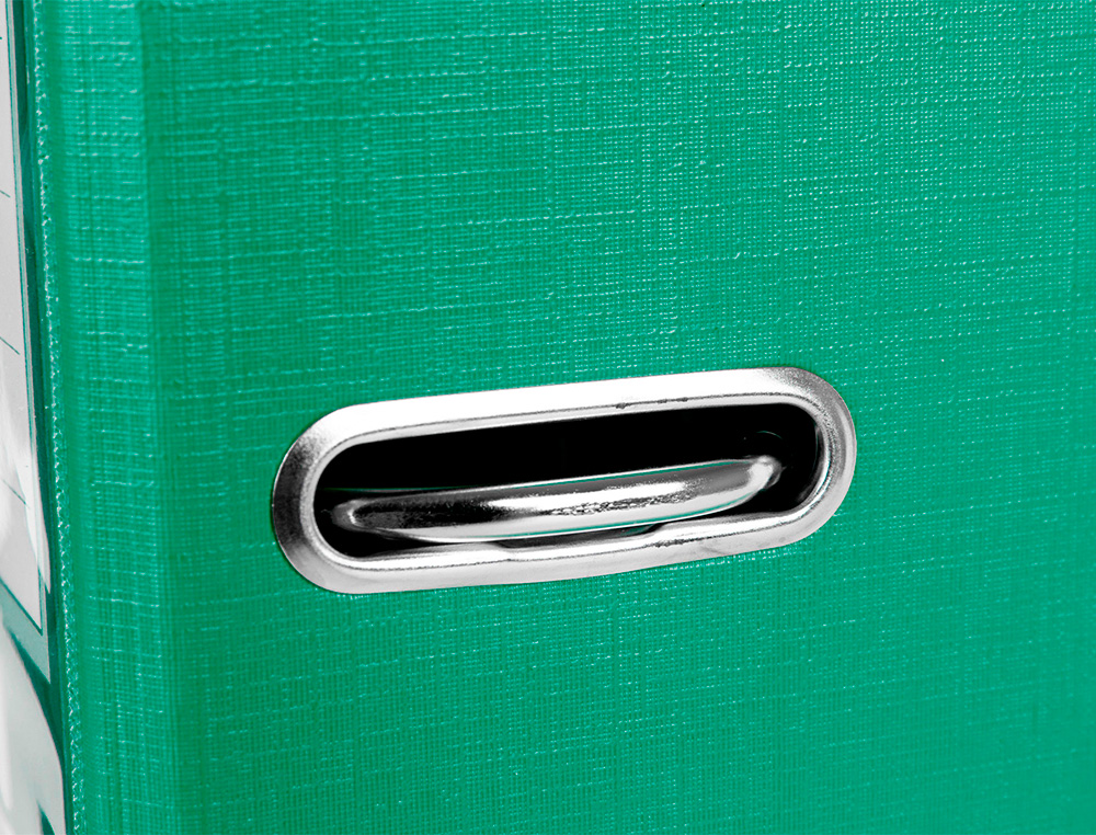 CLASSEUR LEVIER LIDERPAPEL DOCUMENTA A4+ CARTON REMBORDE DOS 75MM RADO METALLIQUE COLORIS VERT