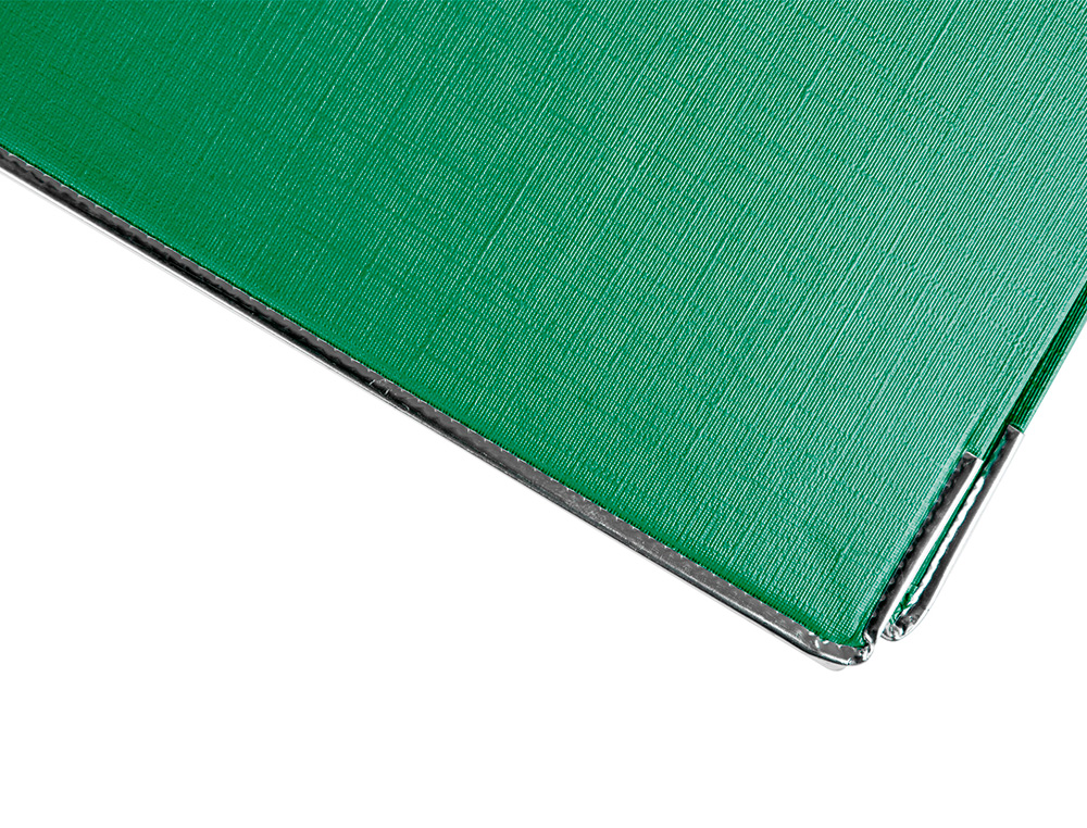 CLASSEUR LEVIER LIDERPAPEL DOCUMENTA A4+ CARTON REMBORDE DOS 75MM RADO METALLIQUE COLORIS VERT