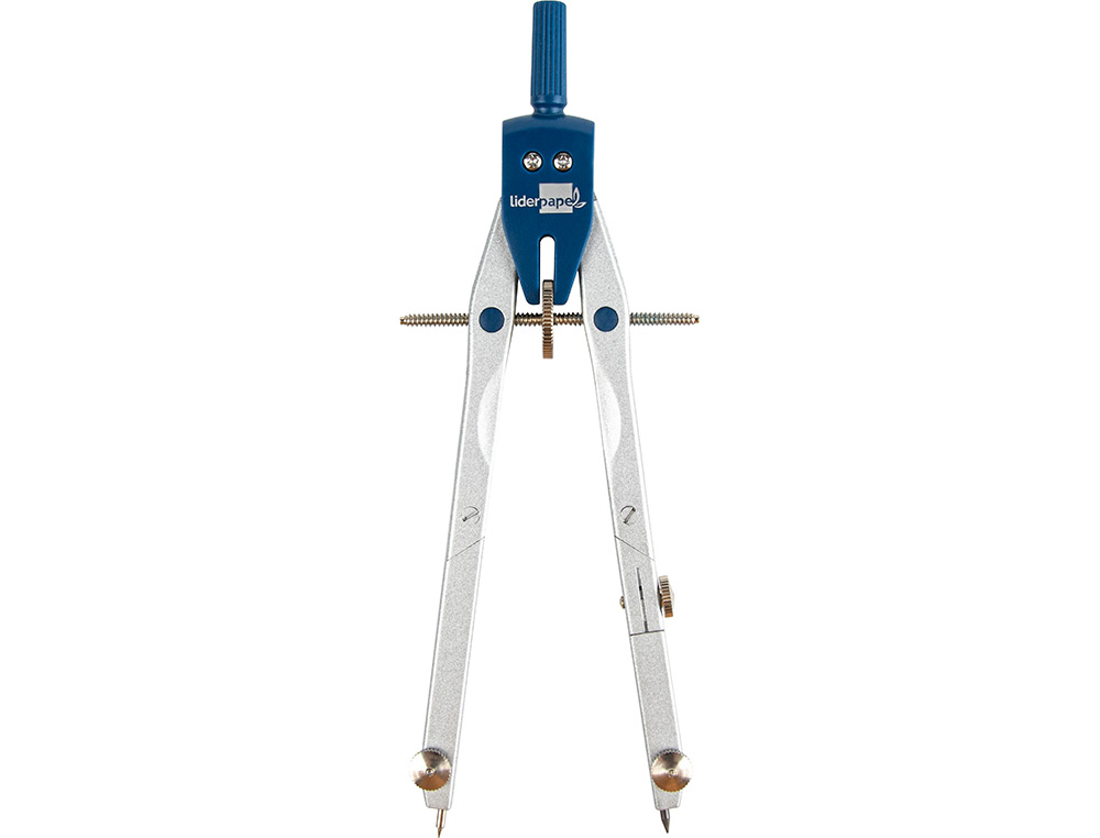 COMPAS LIDERPAPEL MICROMTRIQUE ARTICUL 2 BRANCHES CIRCONFRENCE 38CM LONGUEUR 17CM BAGUE MINES 2MM TUI