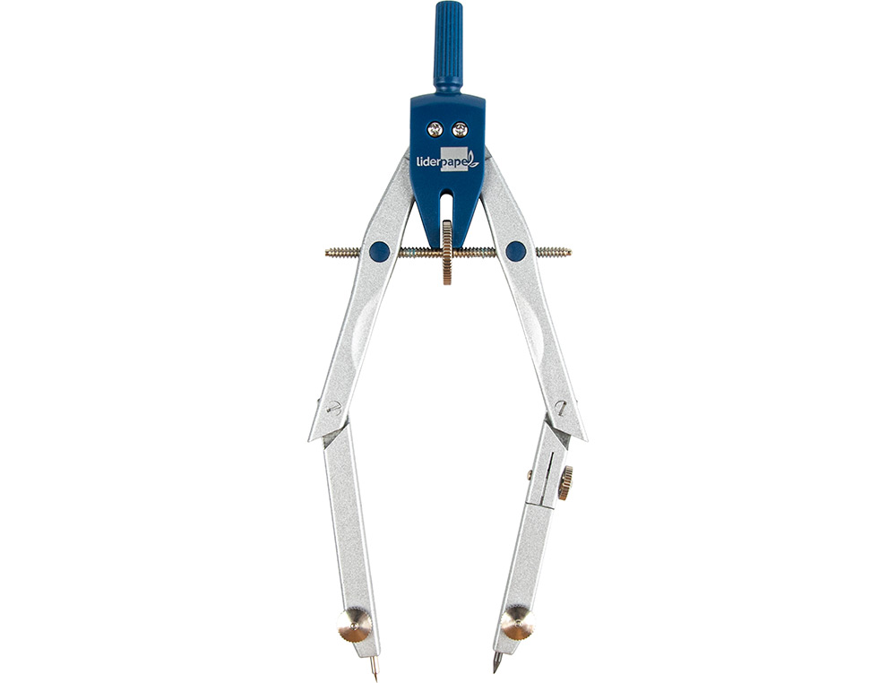 COMPAS LIDERPAPEL MICROMTRIQUE ARTICUL 2 BRANCHES CIRCONFRENCE 38CM LONGUEUR 17CM BAGUE MINES 2MM TUI