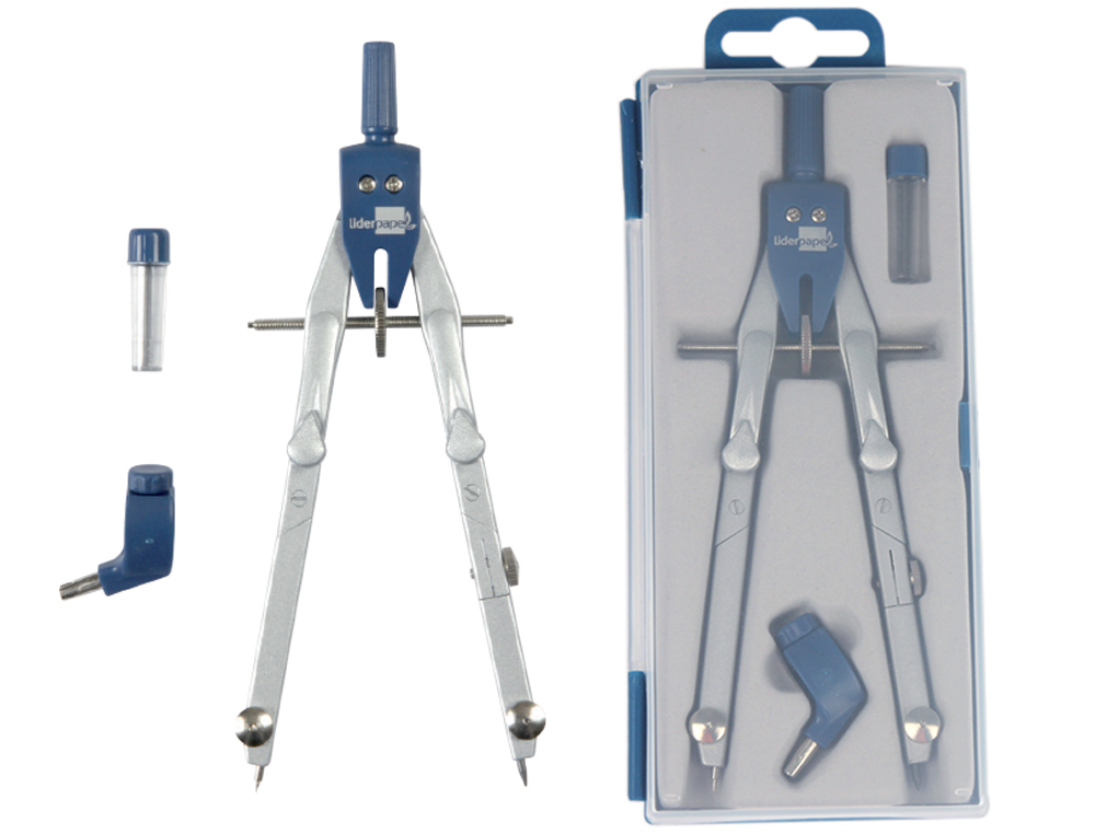 COMPAS LIDERPAPEL MICROMTRIQUE ARTICUL 2 BRANCHES CIRCONFRENCE 38CM TOUCHE RGLAGE RAPIDE BAGUE MINE 2MM TUI
