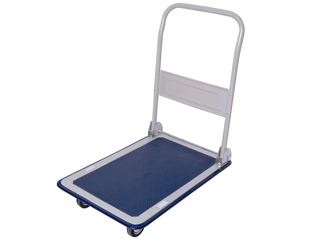 CHARIOT PLIANT 4 ROUES DOSSIER RABATTABLE PLATEFORME TAPIS ANTIDÉRAPANT CHARGE MAXIMALE 150KG 9.1KG