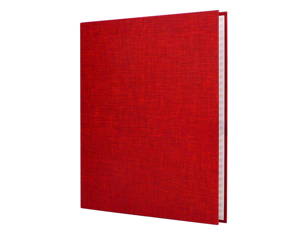 CLASSEUR LIDERPAPEL 4 ANNEAUX RONDS 25MM A4+ CARTON REMBORD PAPER COAT COLORIS ROUGE
