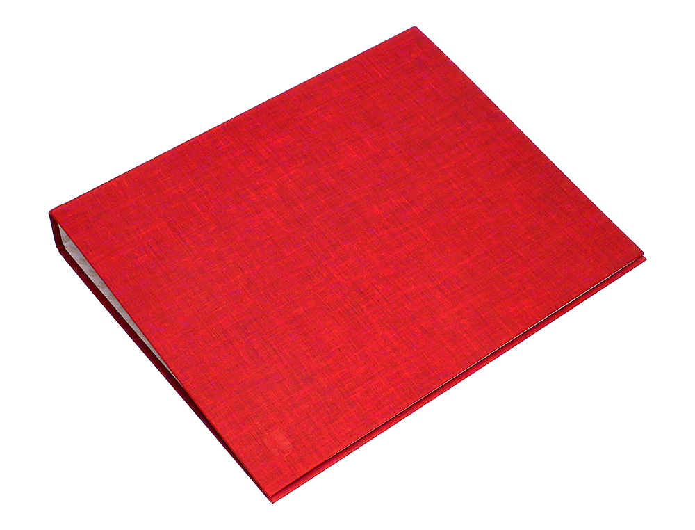 CLASSEUR LIDERPAPEL 4 ANNEAUX RONDS 25MM A4+ CARTON REMBORD PAPER COAT COLORIS ROUGE