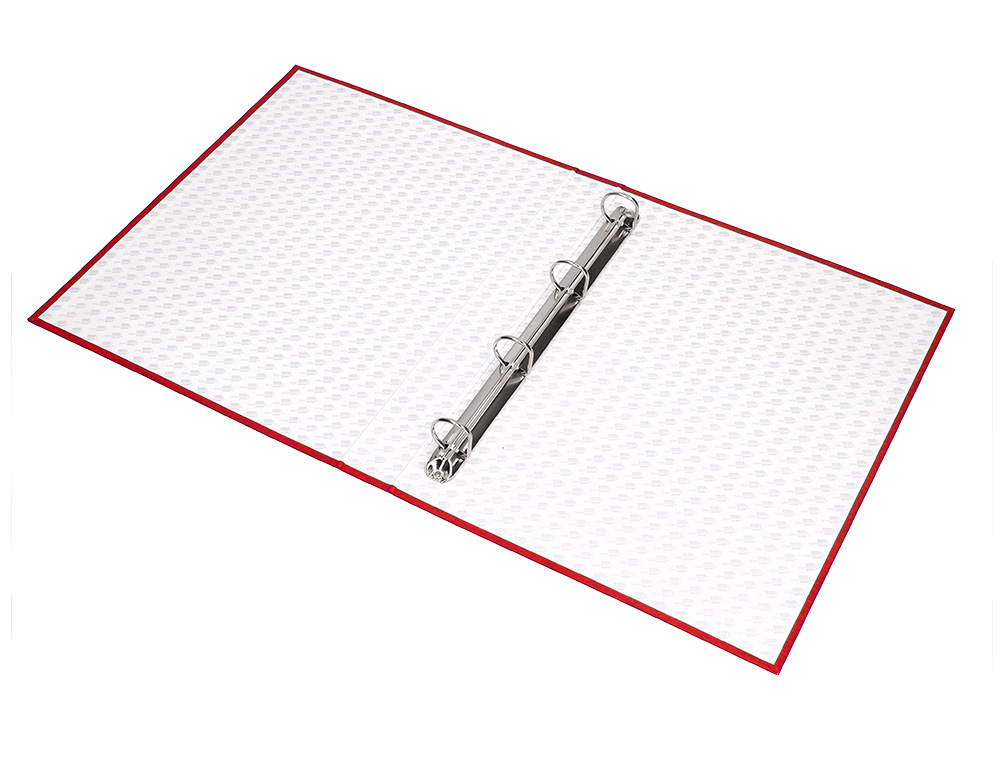 CLASSEUR LIDERPAPEL 4 ANNEAUX RONDS 25MM A4+ CARTON REMBORD PAPER COAT COLORIS ROUGE