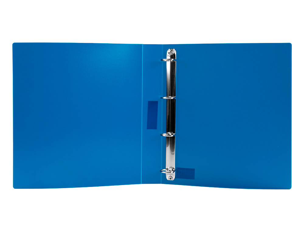 CLASSEUR LIDERPAPEL 4 ANNEAUX 25MM A4 260X315MM POLYPROPYLNE DOS 40MM PORTE-CARTES VISITE COLORIS BLEU TRANSLUCIDE