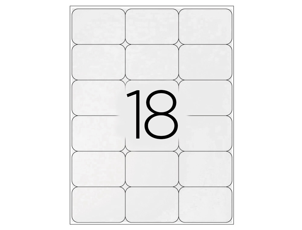 TIQUETTE ADHSIVE Q-CONNECT 66X46.6MM COINS ARRONDIS IMPRIMANTE JET ENCRE LASER COPIEUR BOTE 100 FEUILLES 1800 UNITS