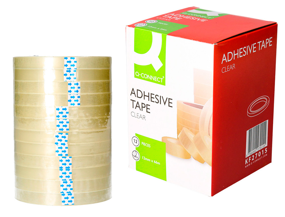RUBAN ADHSIF Q-CONNECT CONOMIQUE RSISTANT TRANSPARENT 12MMX66M