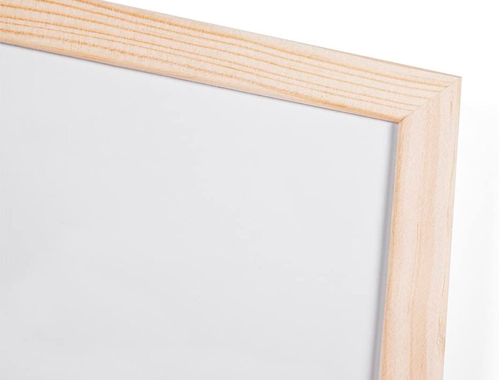 TABLEAU Q-CONNECT MLAMIN CADRE BOIS LISSE LAVABLE STABILIT MARQUEURS SPCIAUX ACCESSOIRES FIXATION MUR 40X30CM