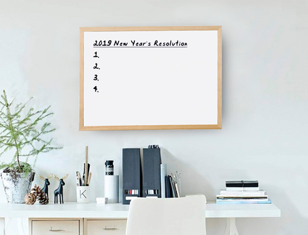 TABLEAU Q-CONNECT MLAMIN CADRE BOIS LISSE LAVABLE STABILIT MARQUEURS SPCIAUX ACCESSOIRES FIXATION MUR 40X30CM