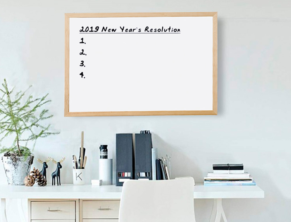 TABLEAU Q-CONNECT MLAMIN CADRE BOIS LISSE LAVABLE STABILIT MARQUEURS SPCIAUX ACCESSOIRES FIXATION MUR 60X40CM