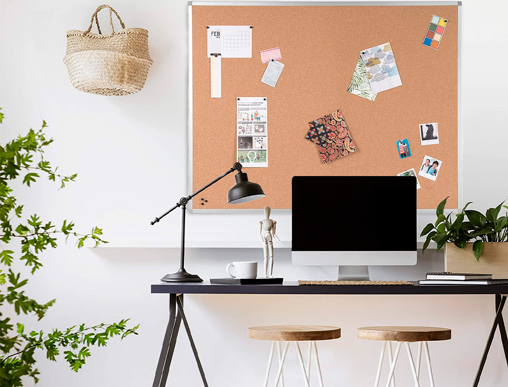 TABLEAU LIGE Q-CONNECT MURAL CADRE ALUMINIUM RSISTANCE HUMIDIT ACCESSOIRES FIXATION MUR 1MM PAISSEUR 60X45CM