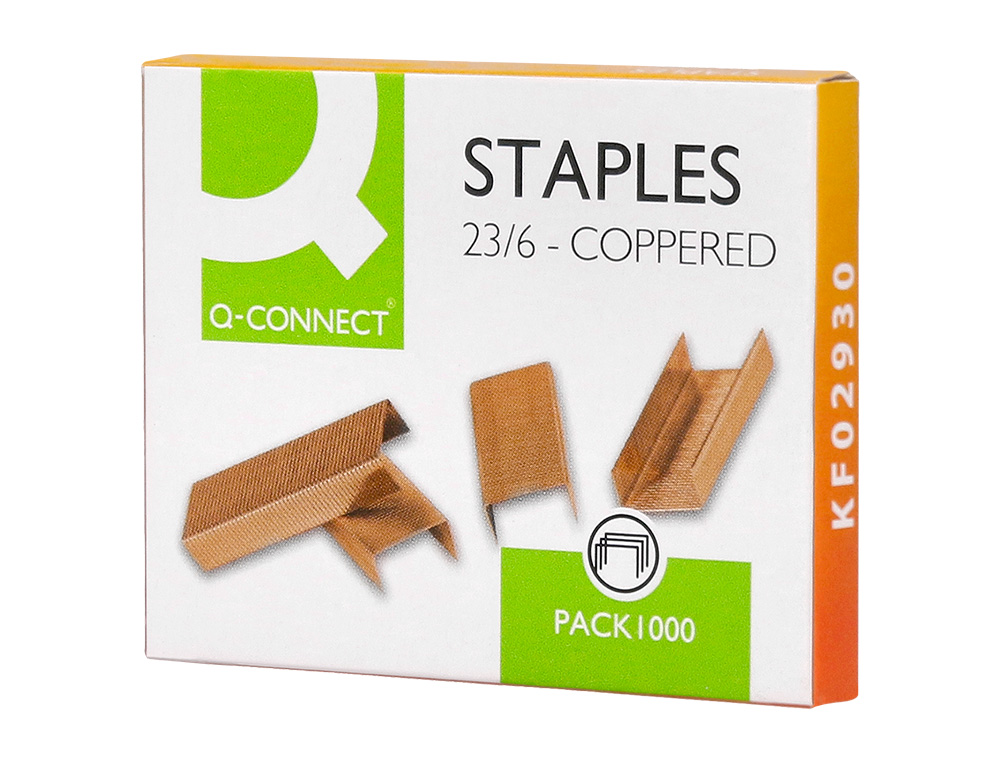 AGRAFE Q-CONNECT MODLE 23/6 CUIVRE BOTE 1000 UNITS