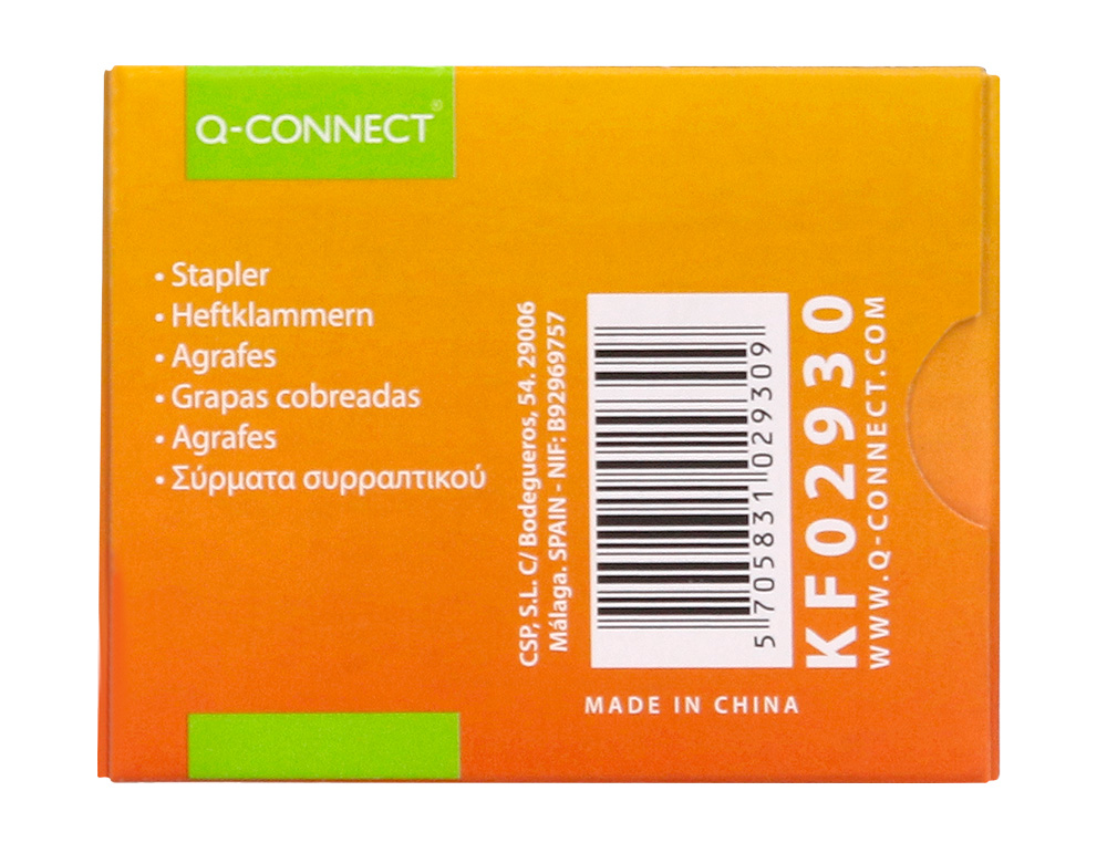 AGRAFE Q-CONNECT MODLE 23/6 CUIVRE BOTE 1000 UNITS
