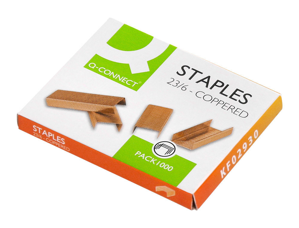 AGRAFE Q-CONNECT MODLE 23/6 CUIVRE BOTE 1000 UNITS