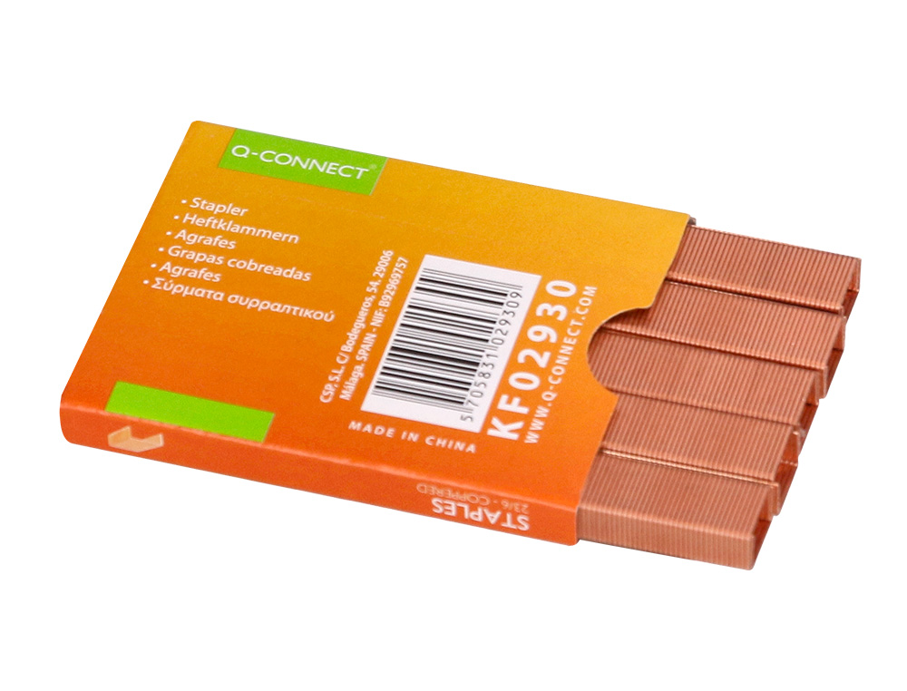 AGRAFE Q-CONNECT MODLE 23/6 CUIVRE BOTE 1000 UNITS