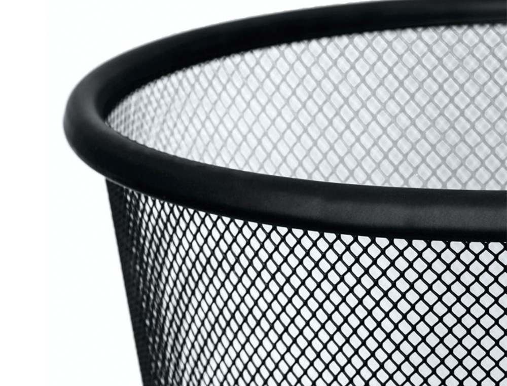 CORBEILLE  PAPIER Q-CONNECT MAILLE MTALLIQUE FORME CIRCULAIRE 8.3L 235X260X190MM COLORIS NOIR