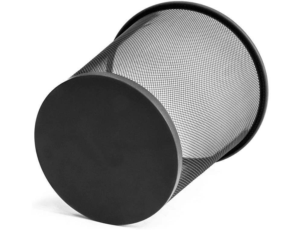 CORBEILLE  PAPIER Q-CONNECT MAILLE MTALLIQUE FORME CIRCULAIRE 8.3L 235X260X190MM COLORIS NOIR