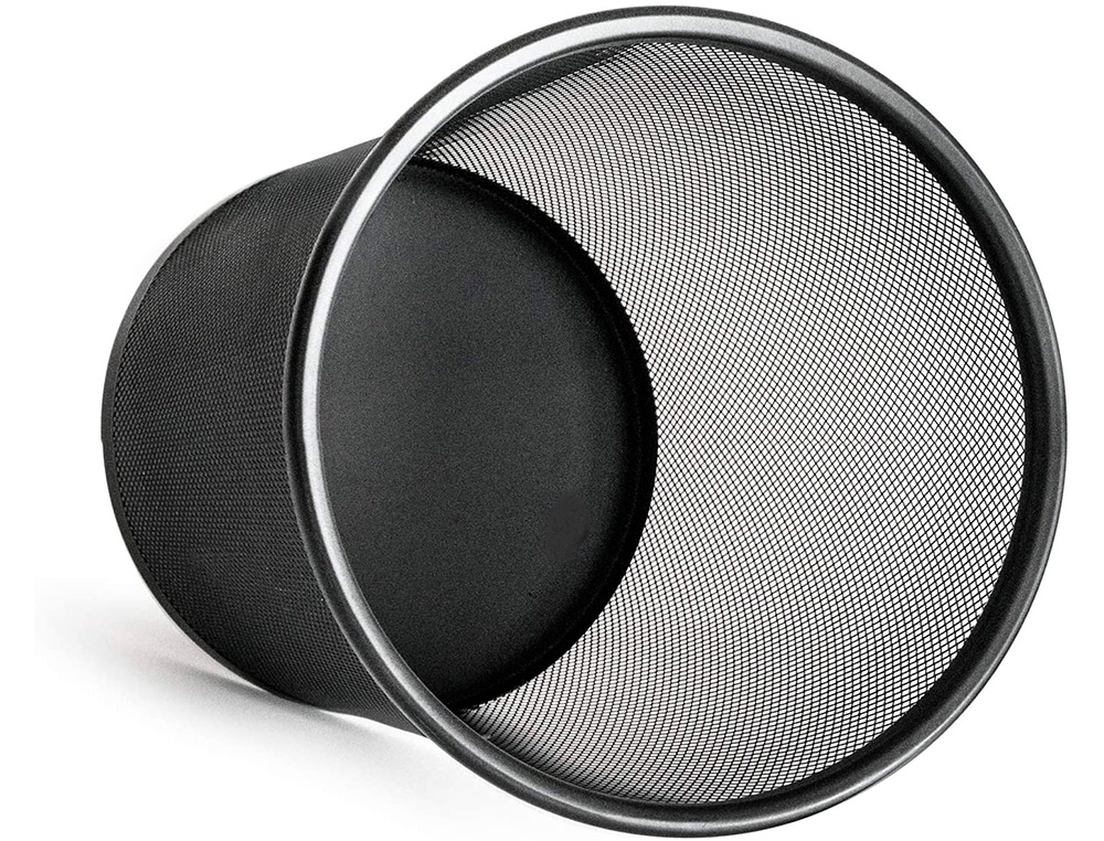 CORBEILLE  PAPIER Q-CONNECT MAILLE MTALLIQUE FORME CIRCULAIRE 8.3L 235X260X190MM COLORIS NOIR