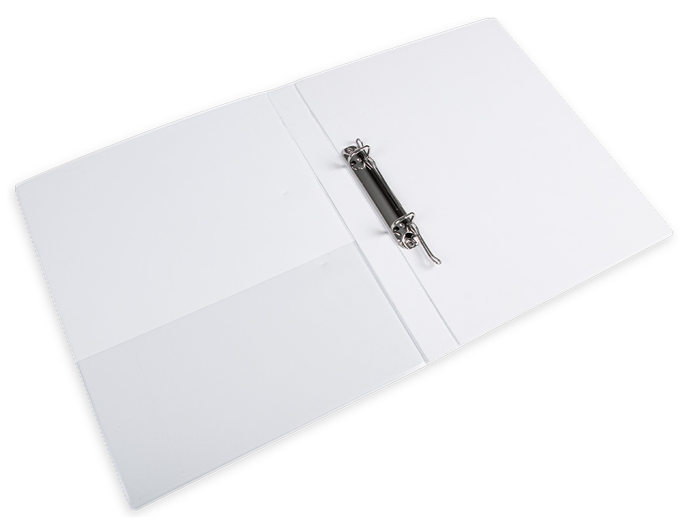 CLASSEUR KANGOUROU LIDERPAPEL 2 ANNEAUX 16MM 283X320MM DOCUMENT A4 PLASTIQUE DOS 28MM COLORIS BLANC