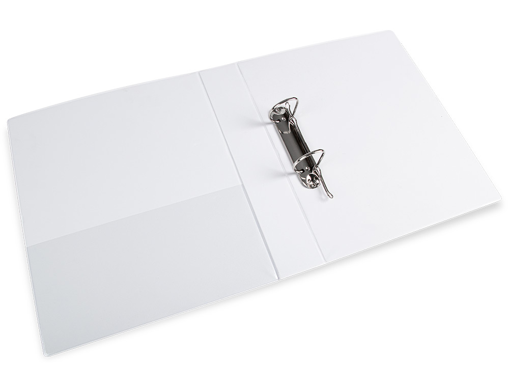CLASSEUR KANGOUROU LIDERPAPEL 2 ANNEAUX 40MM 283X320MM DOCUMENT A4 PLASTIQUE DOS 68MM COLORIS BLANC