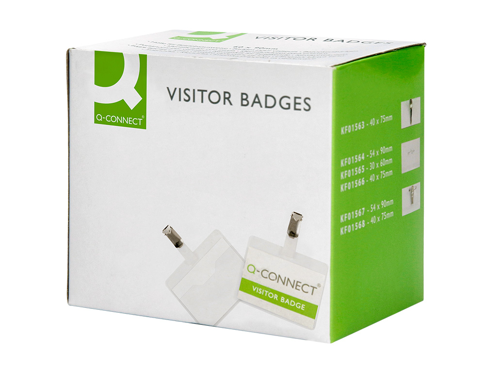 BADGE Q-CONNECT CLIP PVC PINCE MÉTALLIQUE CARTE BLANCHE FOURNIE FORMAT 60X90MM