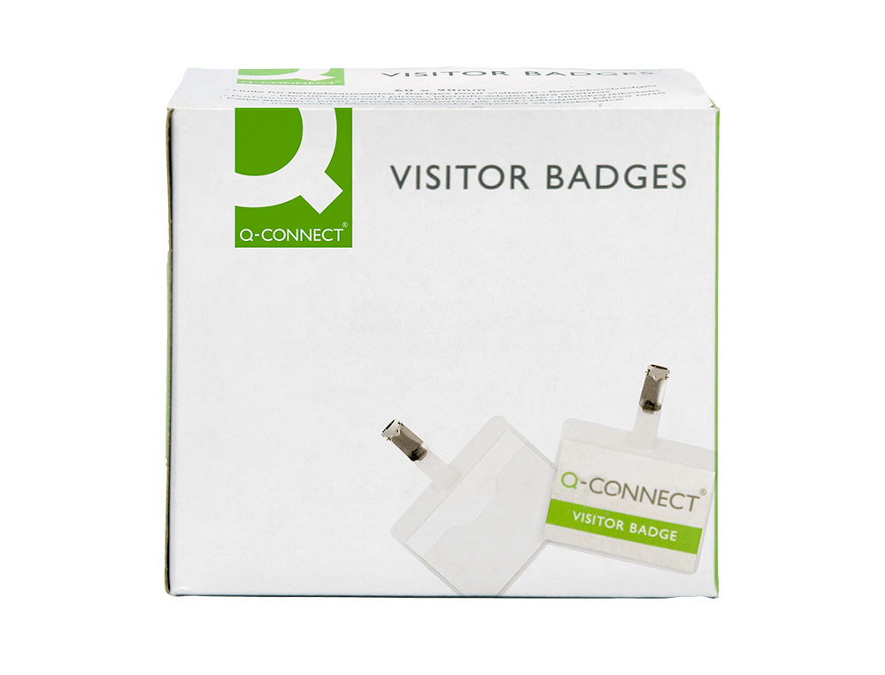 BADGE Q-CONNECT CLIP PVC PINCE MÉTALLIQUE CARTE BLANCHE FOURNIE FORMAT 60X90MM