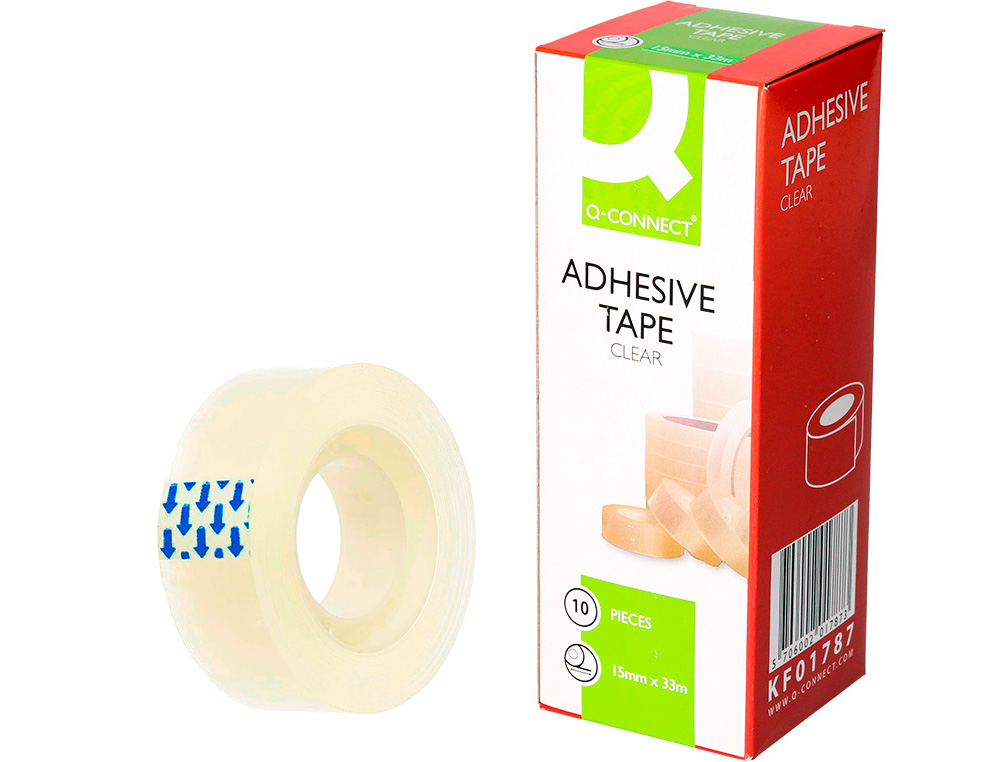 RUBAN ADHÉSIF Q-CONNECT ÉCONOMIQUE RÉSISTANT TRANSPARENT 15MMX33M